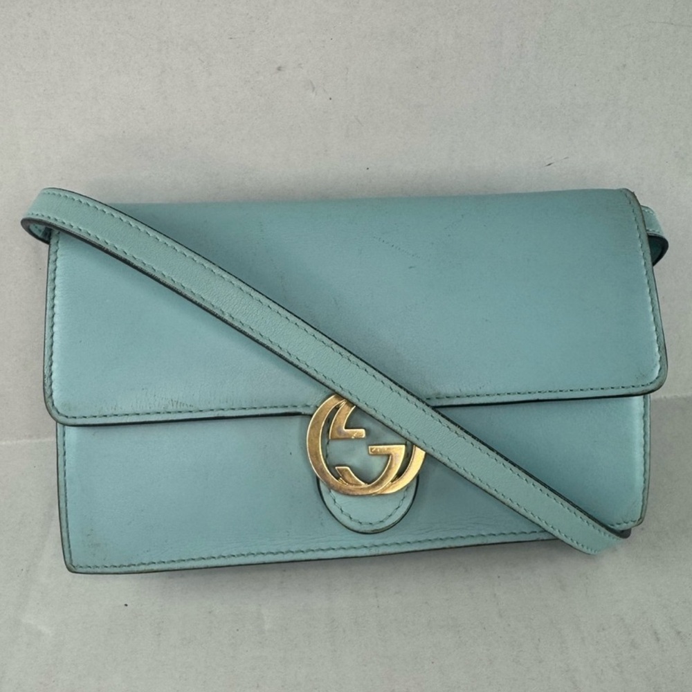 Gucci moon calfskin icon crossbody teal